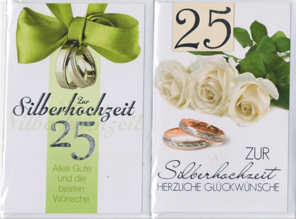 Glückwunschkarte mit Umschlag, zur Silberhochzeit